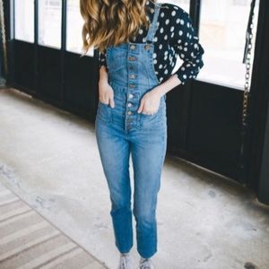 Madewell button front overalls - like new